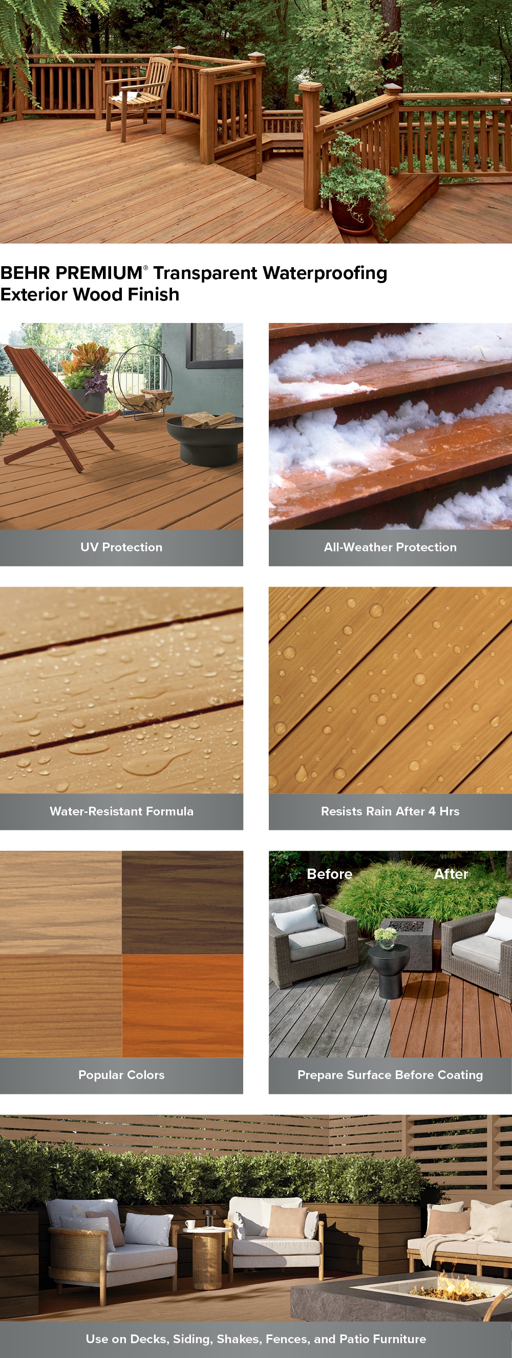 BEHR PREMIUM 1 gal. #T-129 Chocolate Transparent Waterproofing